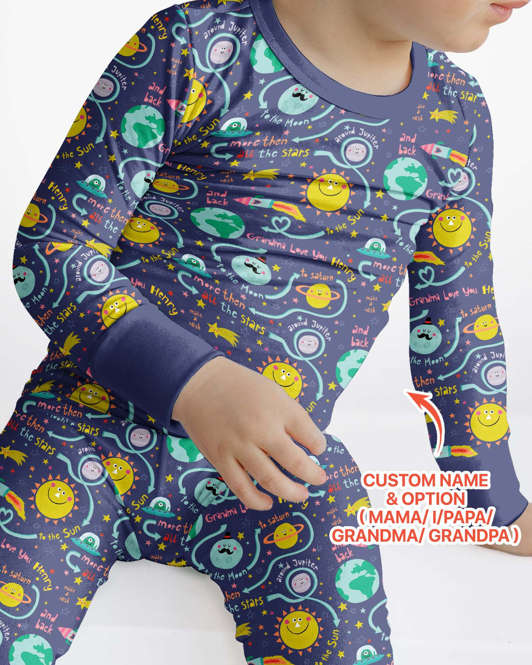 Conjunto de pijama de dos piezas de bambú con mangas largas, plantilla PERSONALIZADA