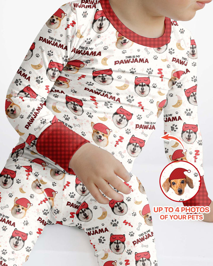 Custom Pet Photo This Is My Pawjama Bamboo Two Piece Long Sleeve Pajama Set