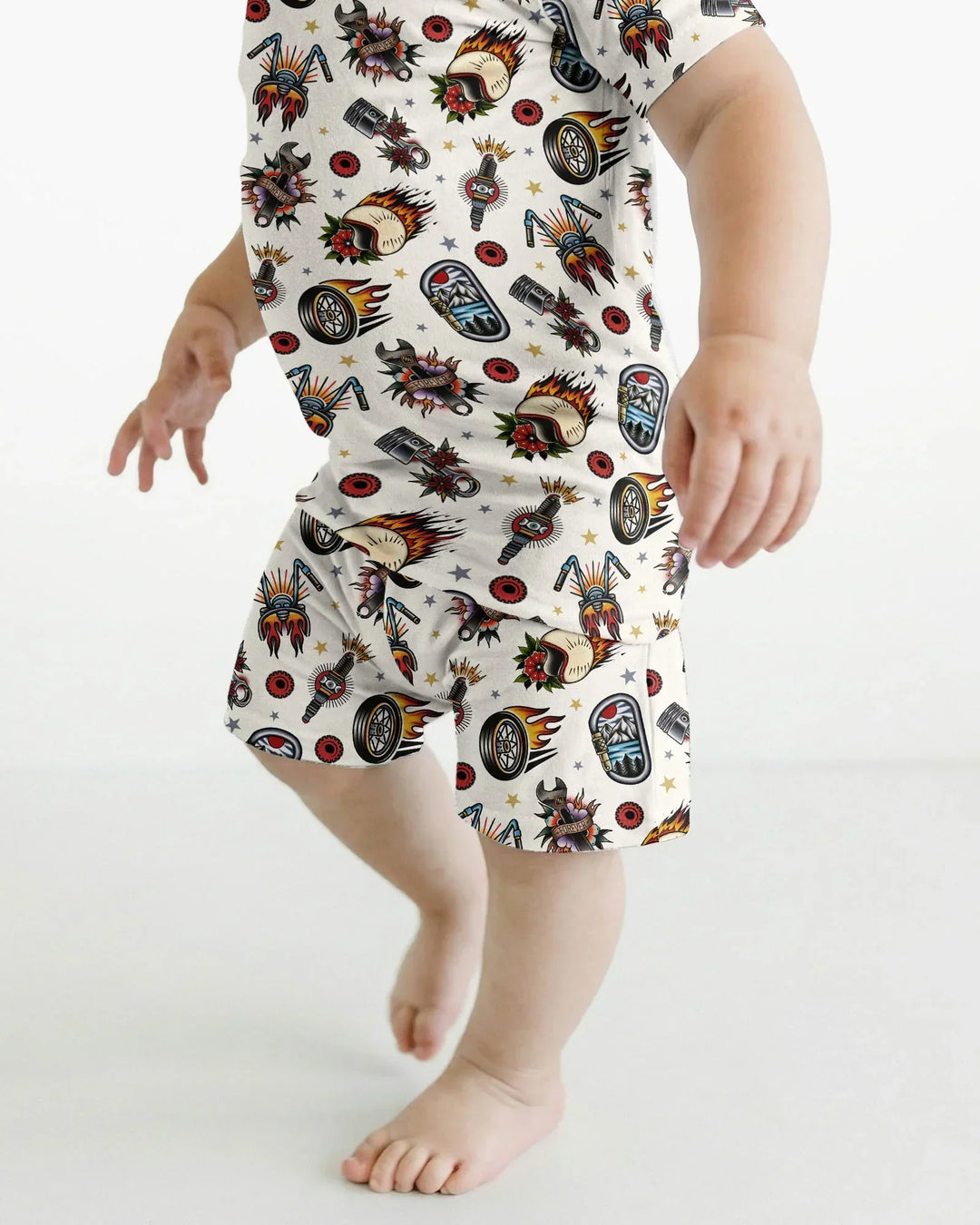 Born to Ride Together Family Matching Bamboo Two Piece Short Sleeve Shorts Pajama Set