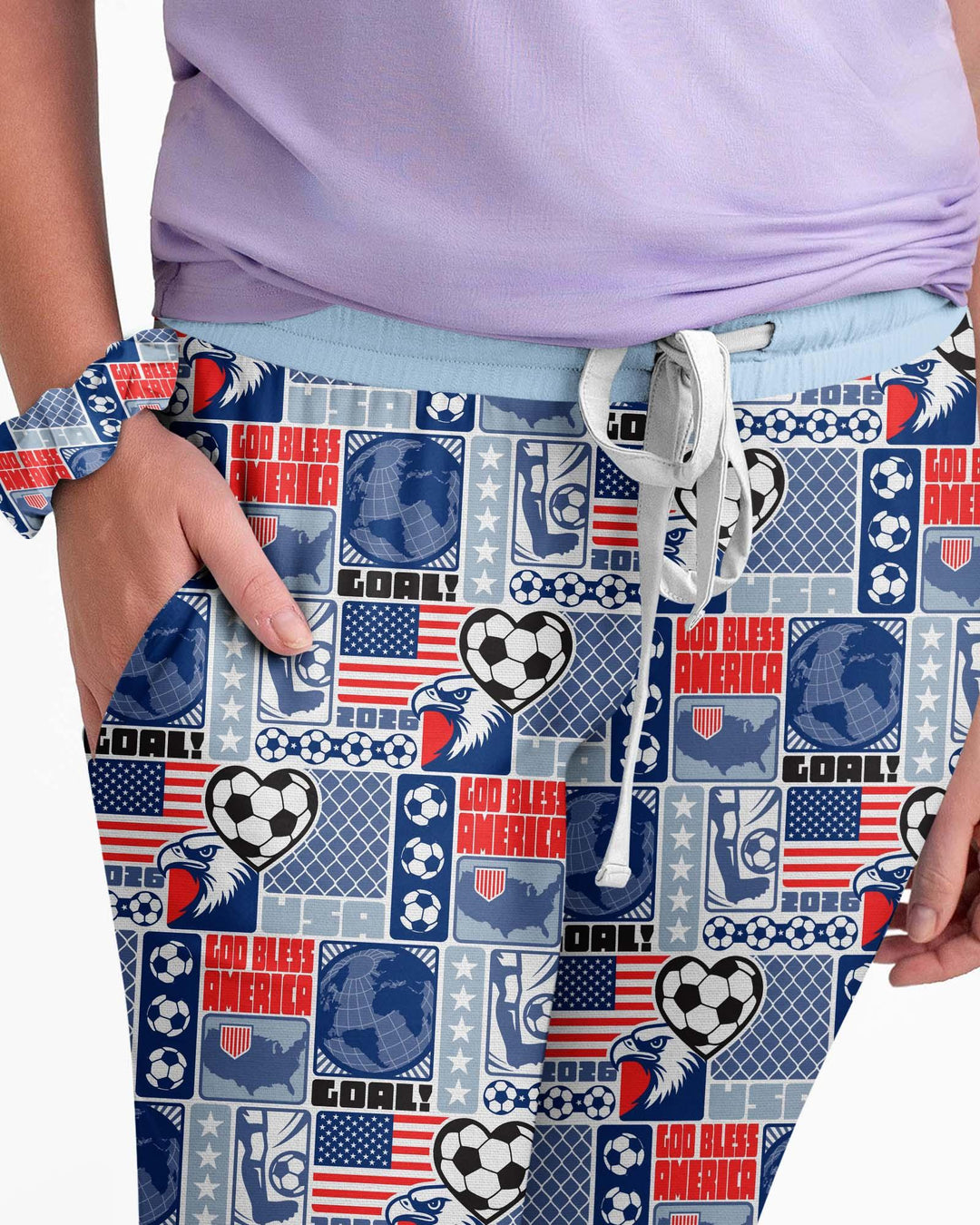 World Soccer God Bless America Bamboo Women Pajama Set