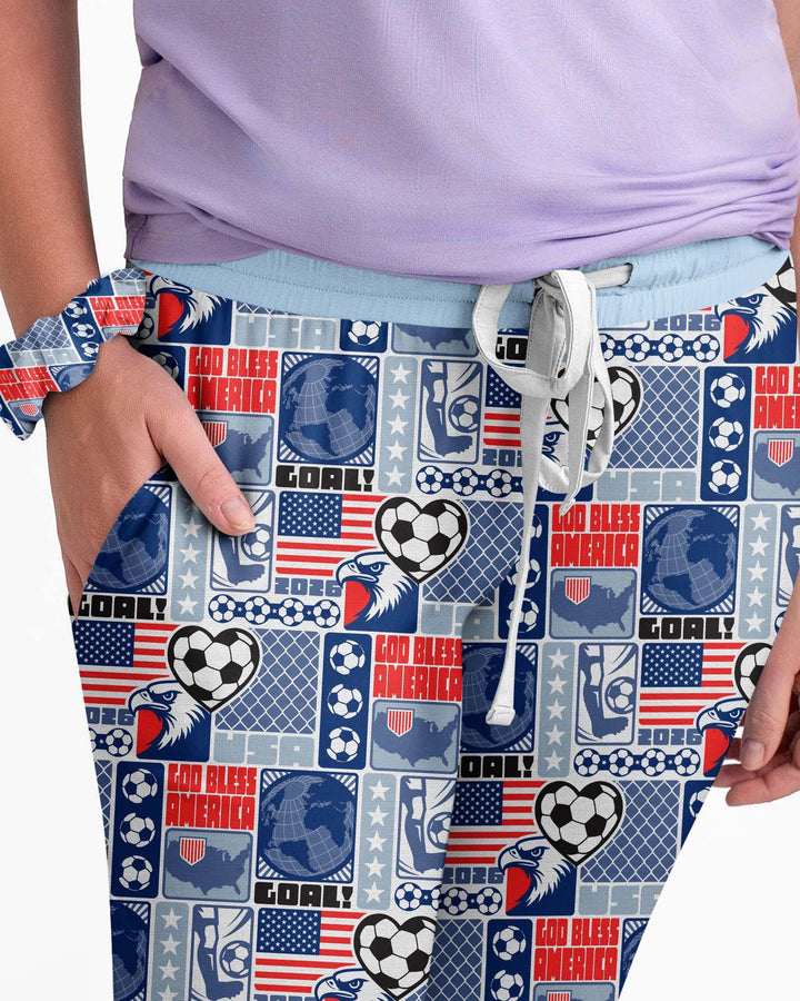 World Soccer God Bless America Bamboo Women Pajama Set