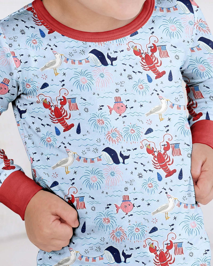 Zweiteiliges Langarm-Pyjama-Set mit Sommerfrüchten