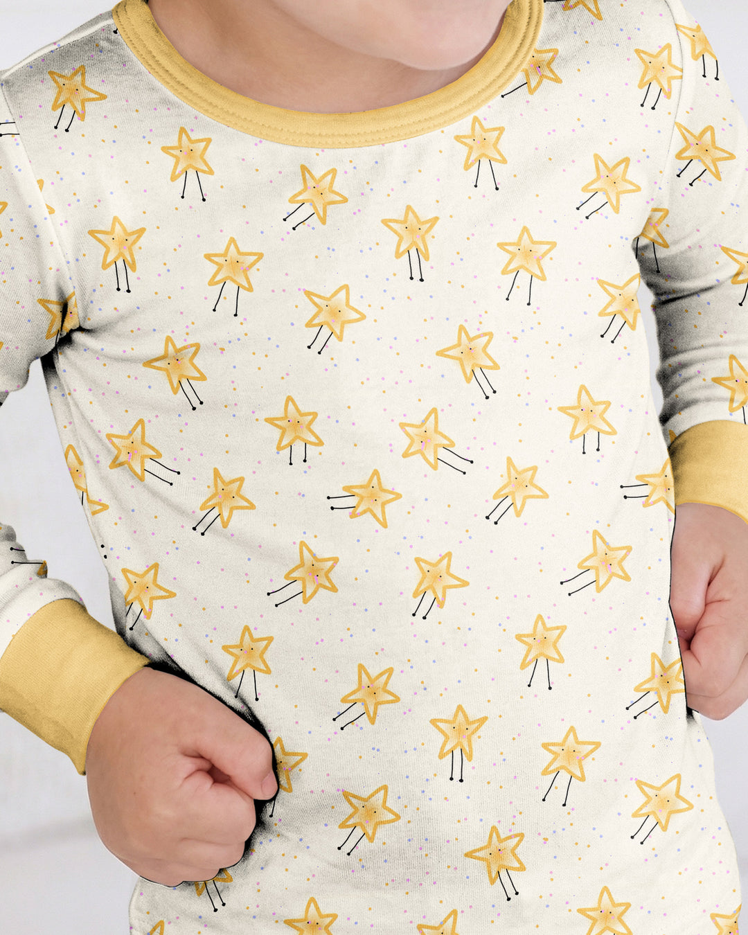 Happy Little Stars Family Matching Bamboo Two Piece Long Sleeve Pajama Set