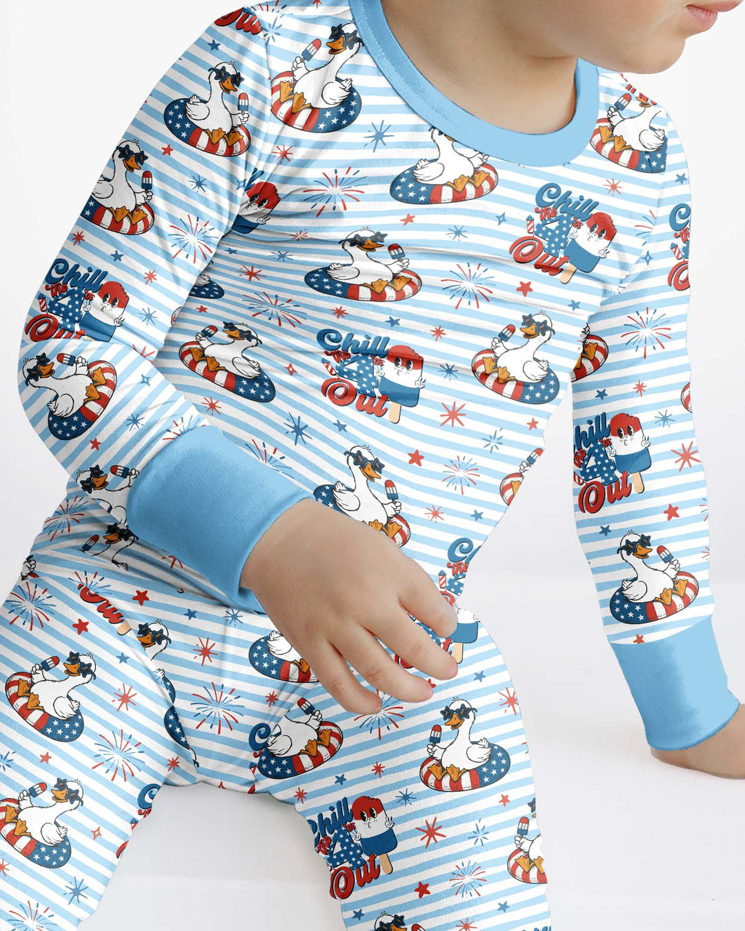 Zweiteiliges Langarm-Pyjama-Set mit Sommerfrüchten