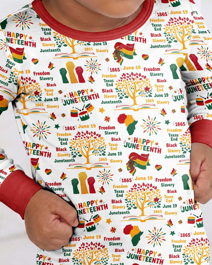 Happy Juneteenth Bamboo Two Piece Long Sleeve Pajama Set