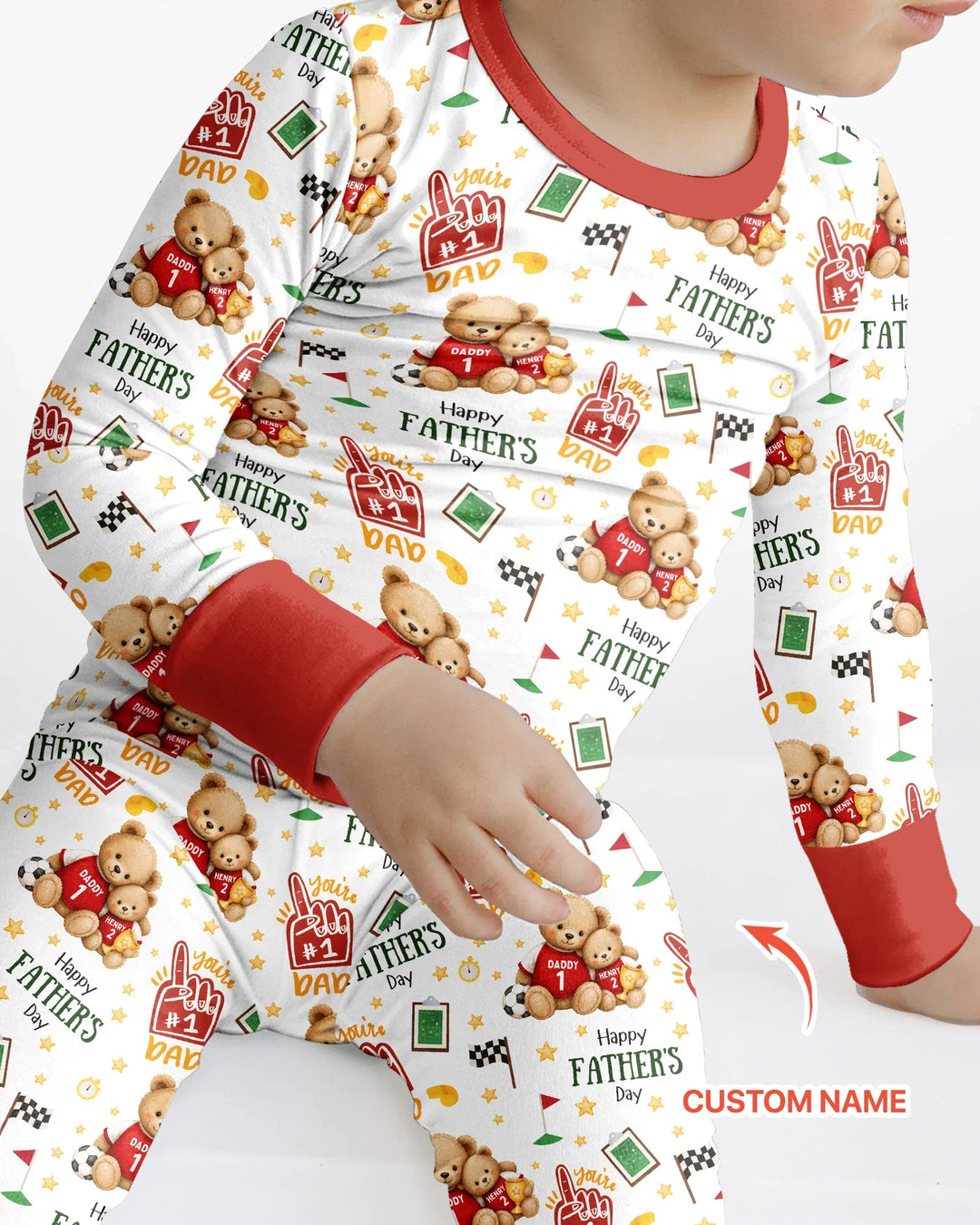 You're #1 Dad Daddy & Me Matching Bamboo Two Piece Long Sleeve Pajama Set