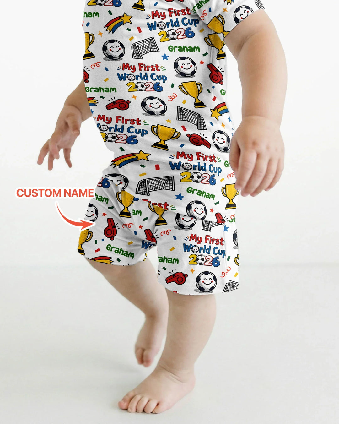 Pijama de bambú de dos piezas de manga corta con pantalón corto, plantilla personalizada