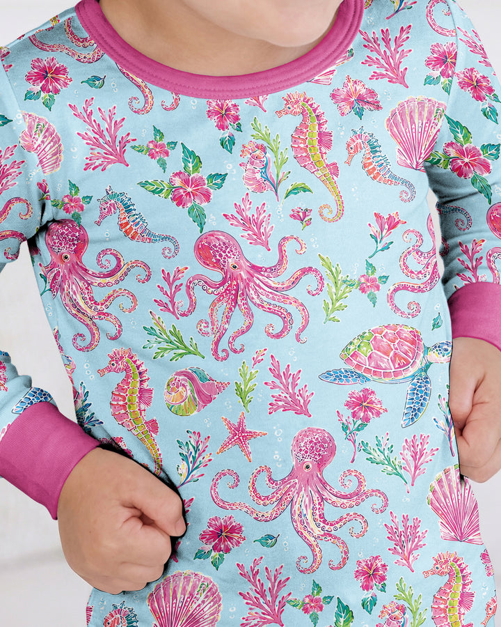 Preppy Palm Beach Bamboo Two Piece Long Sleeve Pajama Set