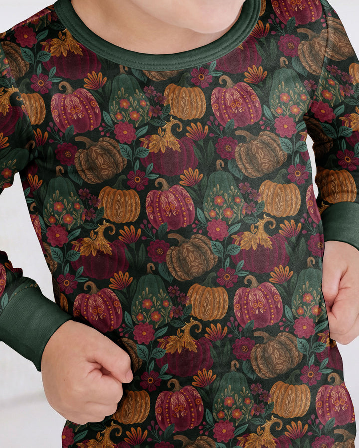 Velvet Pumpkins Bamboo Two Piece Long Sleeve Pajama Set