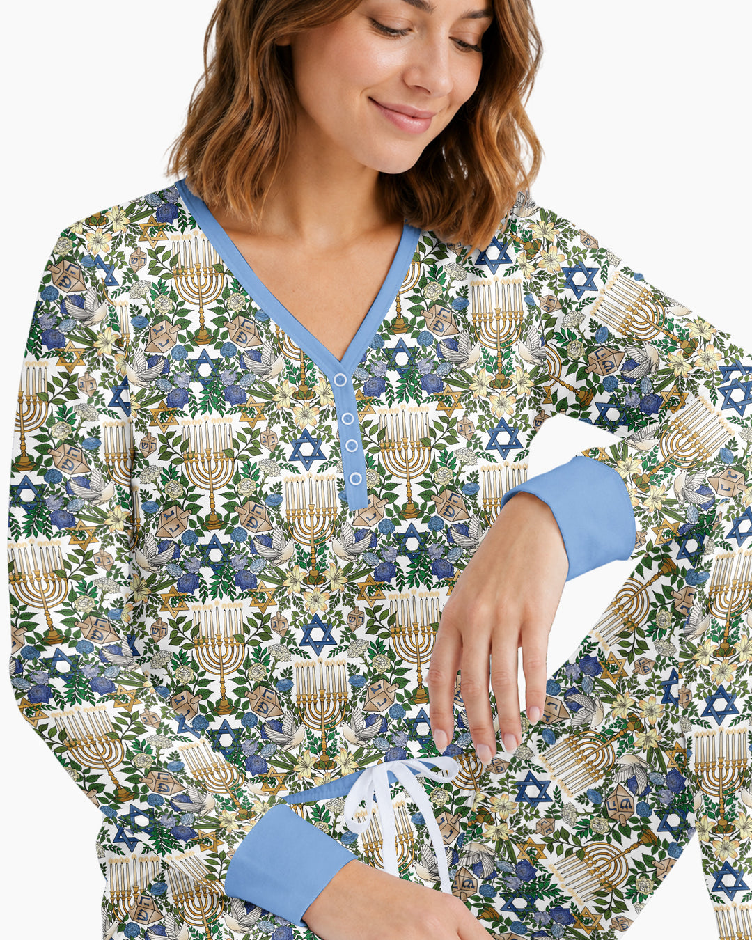 Hanukkah the Festival of Lights Mommy & Me Matching Bamboo Women Pajama Set