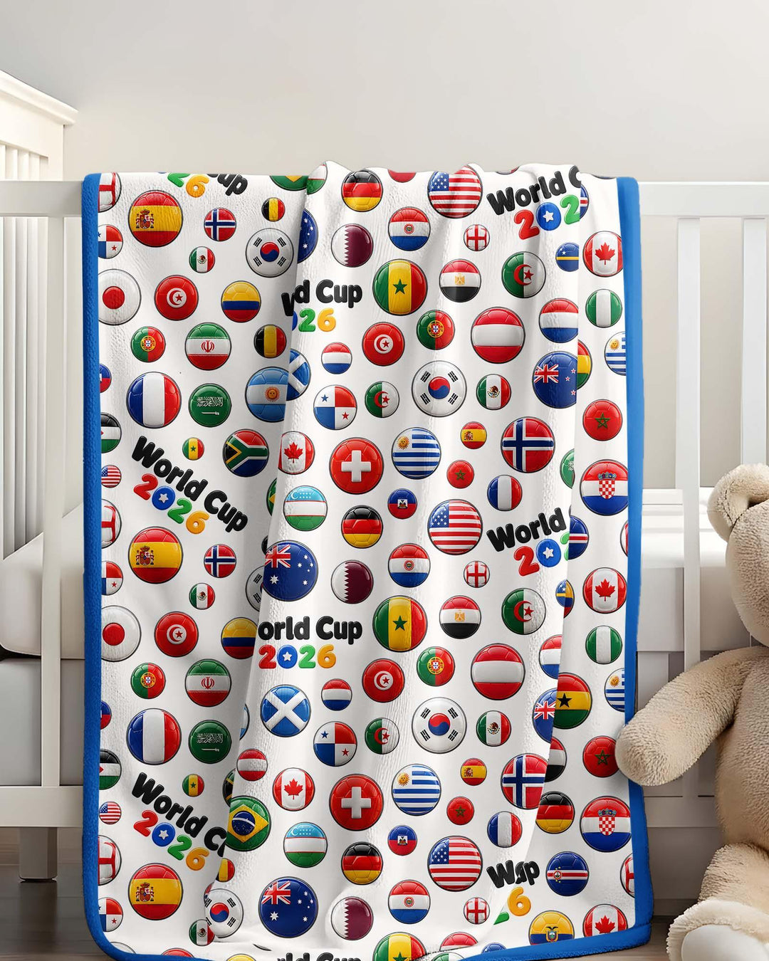 Soccer Cup All Country Balls Bamboo Blanket