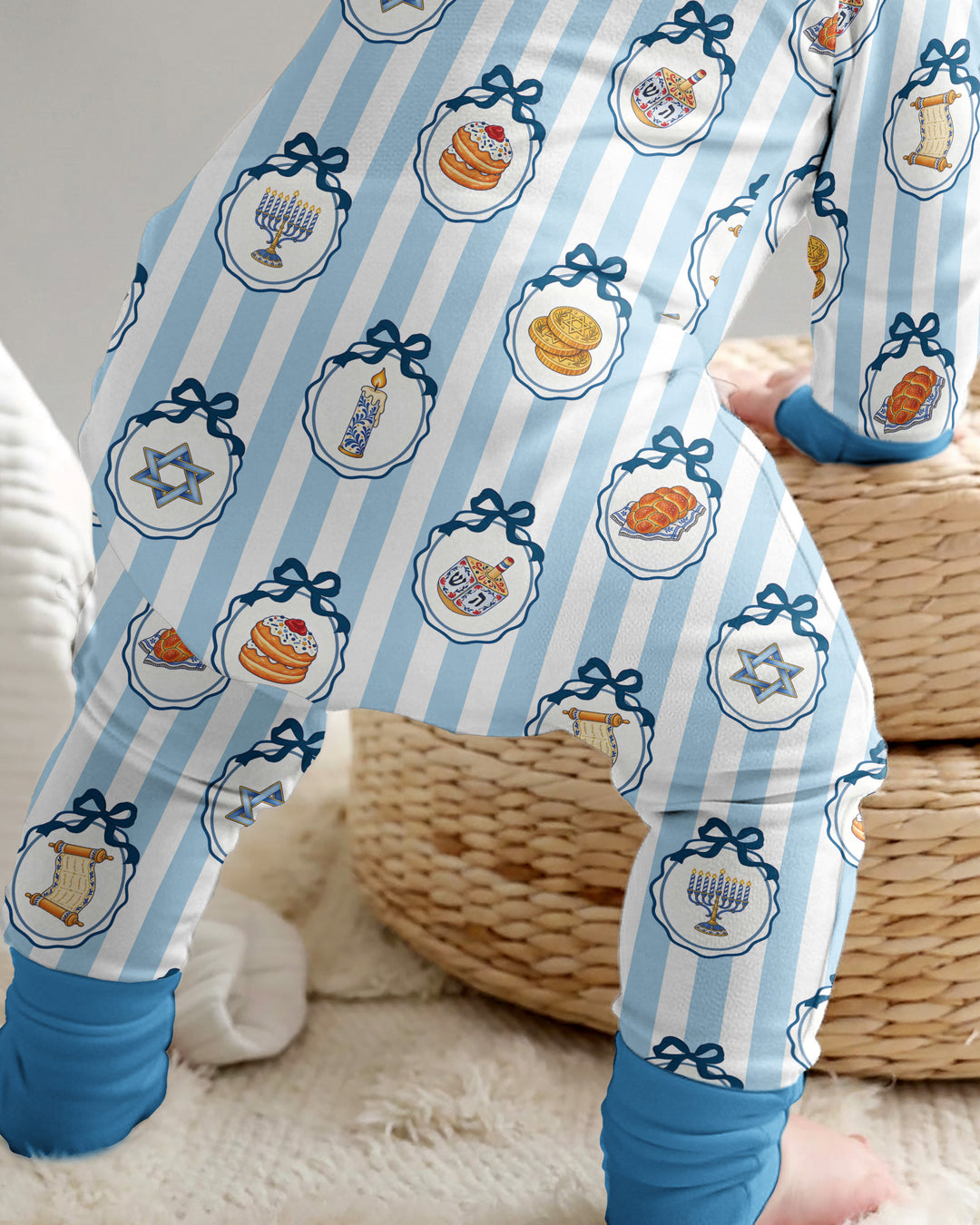 Blue White Jewish Holiday Bamboo Convertible Zippy