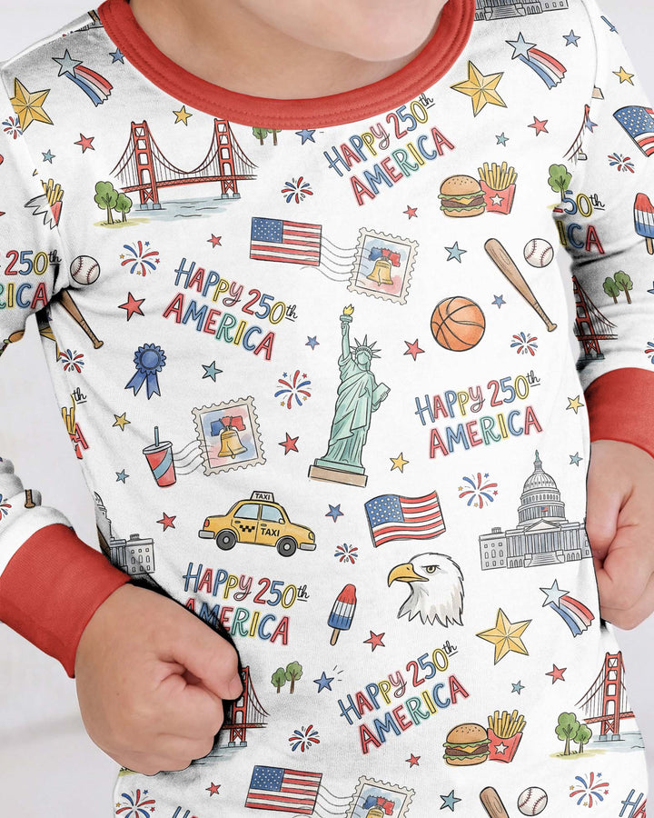 Zweiteiliges Langarm-Pyjama-Set mit Sommerfrüchten