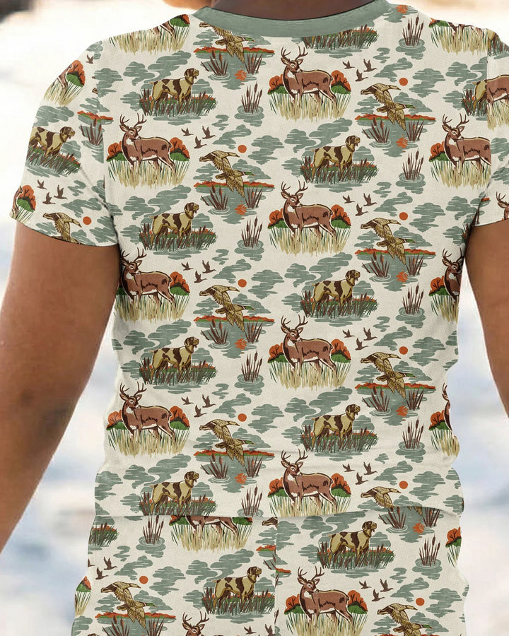 Conjunto de pijama de dos piezas de manga corta de bambú