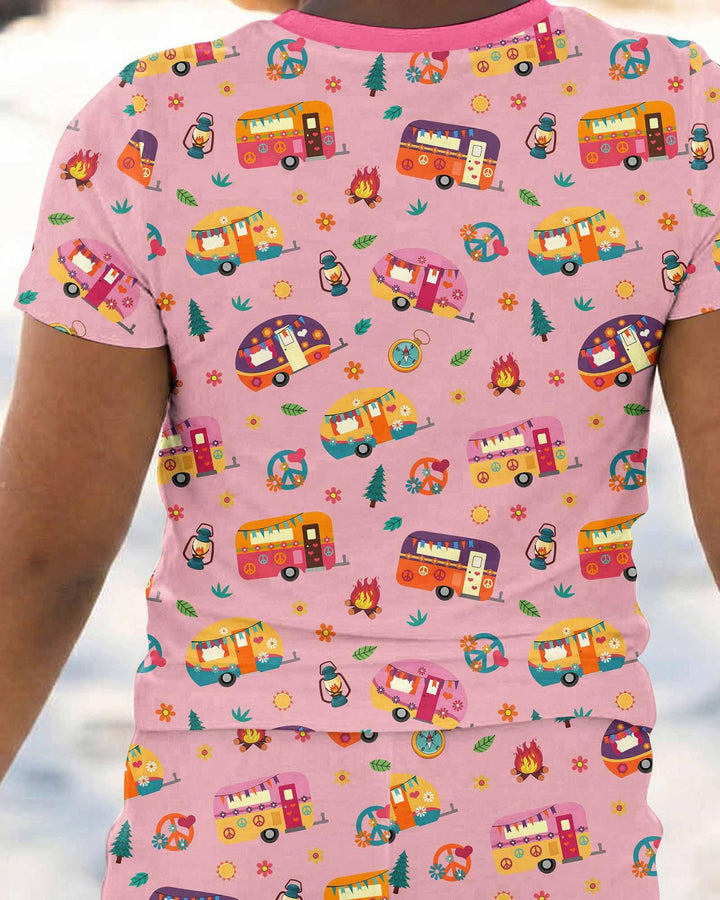 Zweiteiliges, kurzärmliges Pyjama-Set mit Marienkäfern