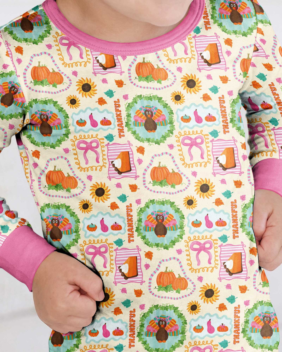 Sweet Thanksgiving Harvest Bamboo Two Piece Long Sleeve Pajama Set