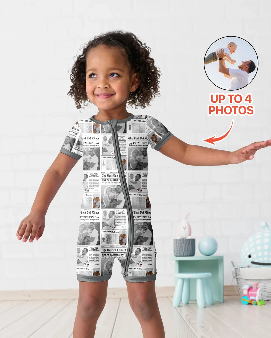 Custom Photo The Best Dad Times Bamboo Shorty Zippy
