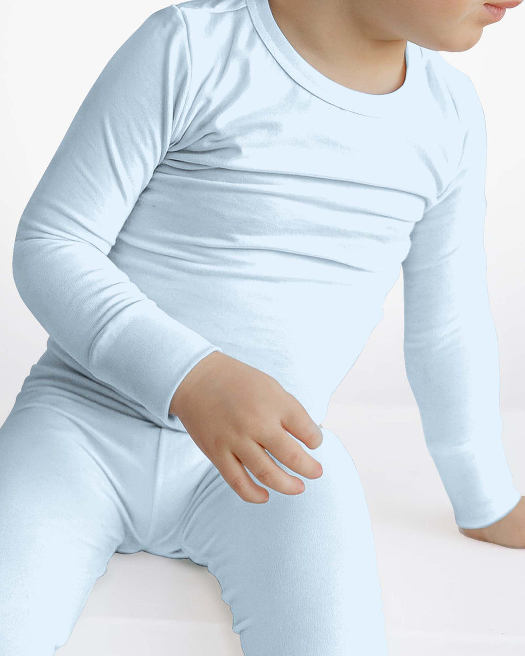 Ice Blue Bamboo Two Piece Pajama Set