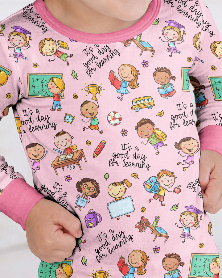 Little Learners Adventure Bamboo Two Piece Long Sleeve Pajama Set