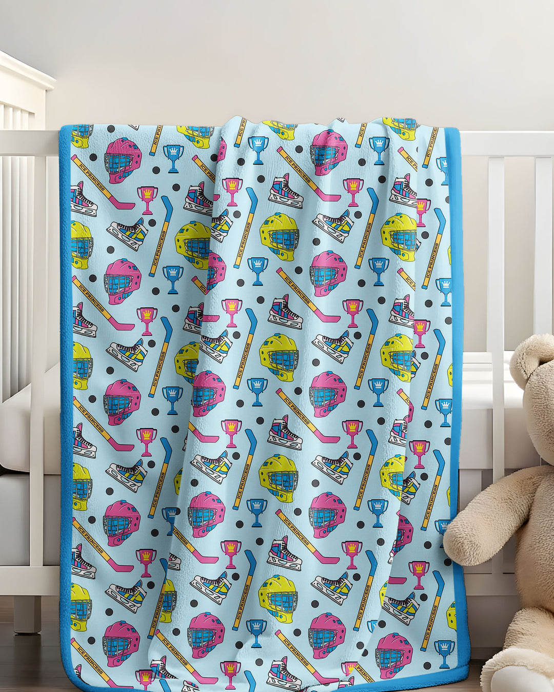 The Ice Hockey Princess Bamboo Blanket