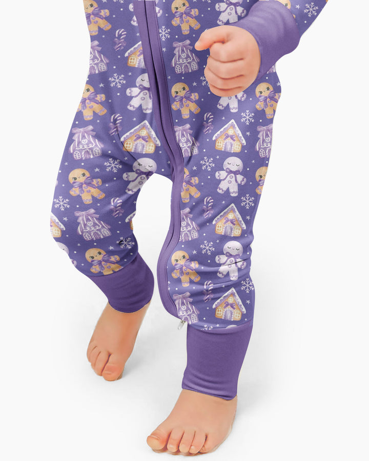 Purple Gingerbread Village Bamboo Convertible Zippy