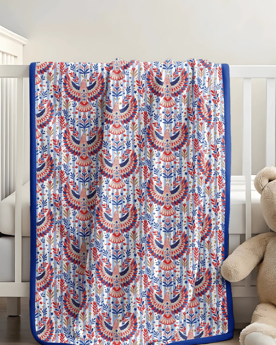 Patriotic Eagle Bamboo Blanket