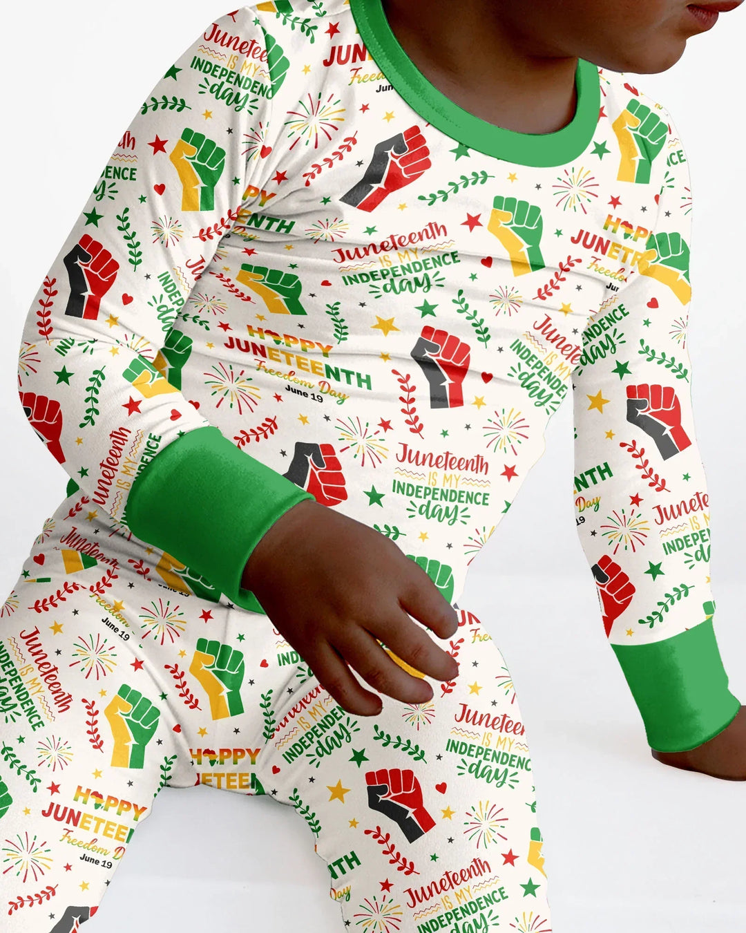 Happy Juneteenth Freedom Day Bamboo Two Piece Long Sleeve Pajama Set