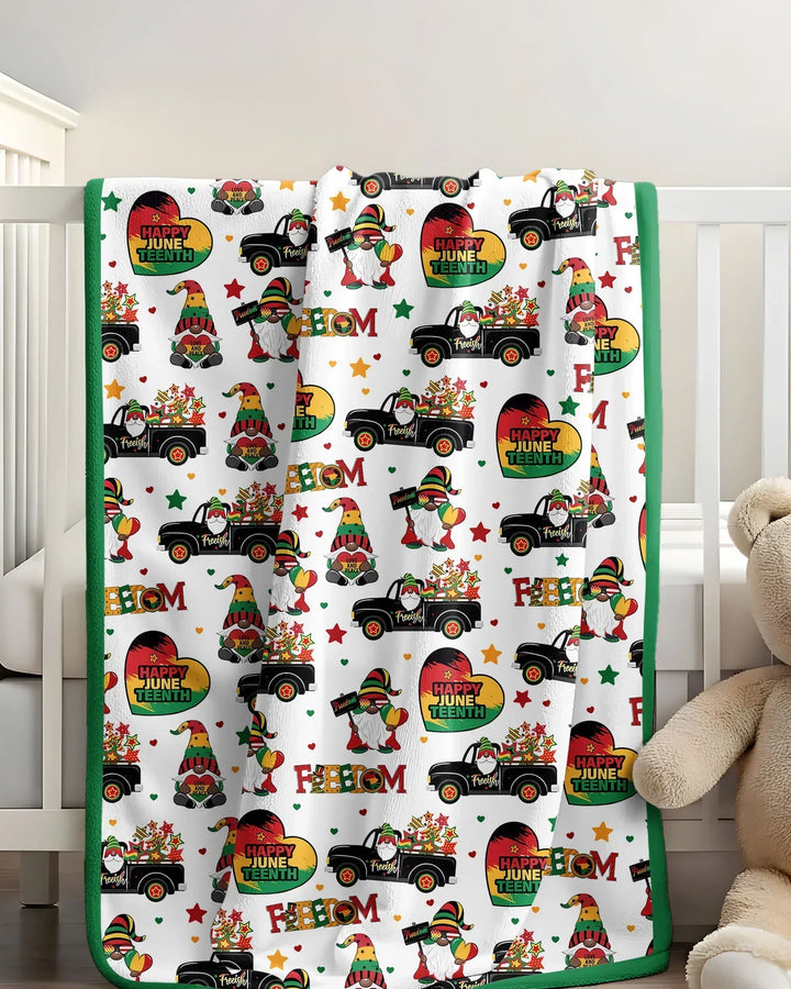 Gnome Happy Juneteenth Bamboo Blanket
