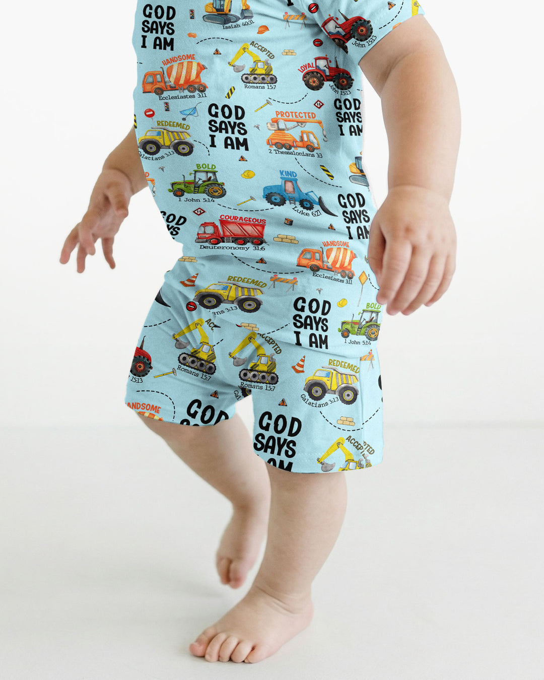 Dios Dice Soy Niño Bambú Conjunto de Pijama de Dos Piezas de Manga Corta y Pantalón Corto