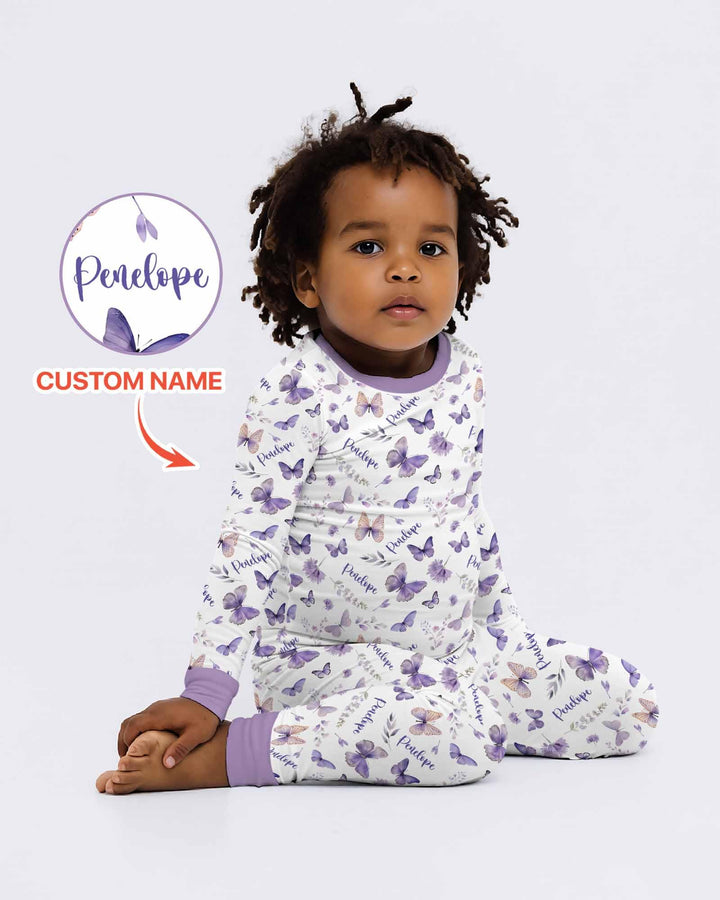 Zweiteiliges Langarm-Pyjama-Set mit Sommerfrüchten