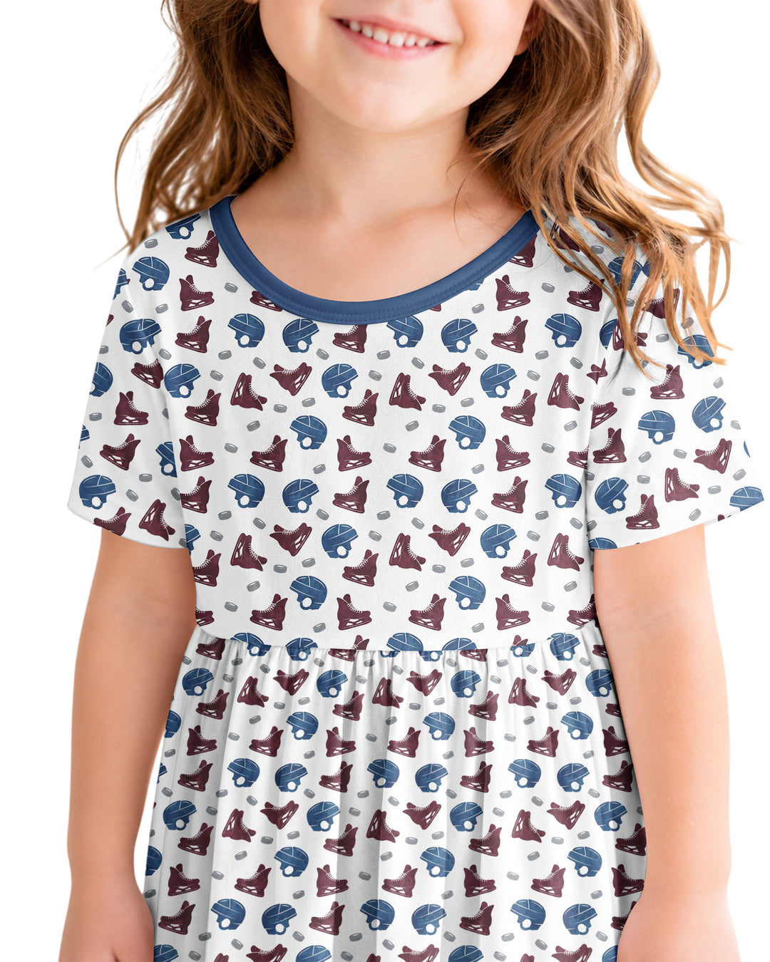 Hockey - Pucks & Gear Bamboo Twirl Dress