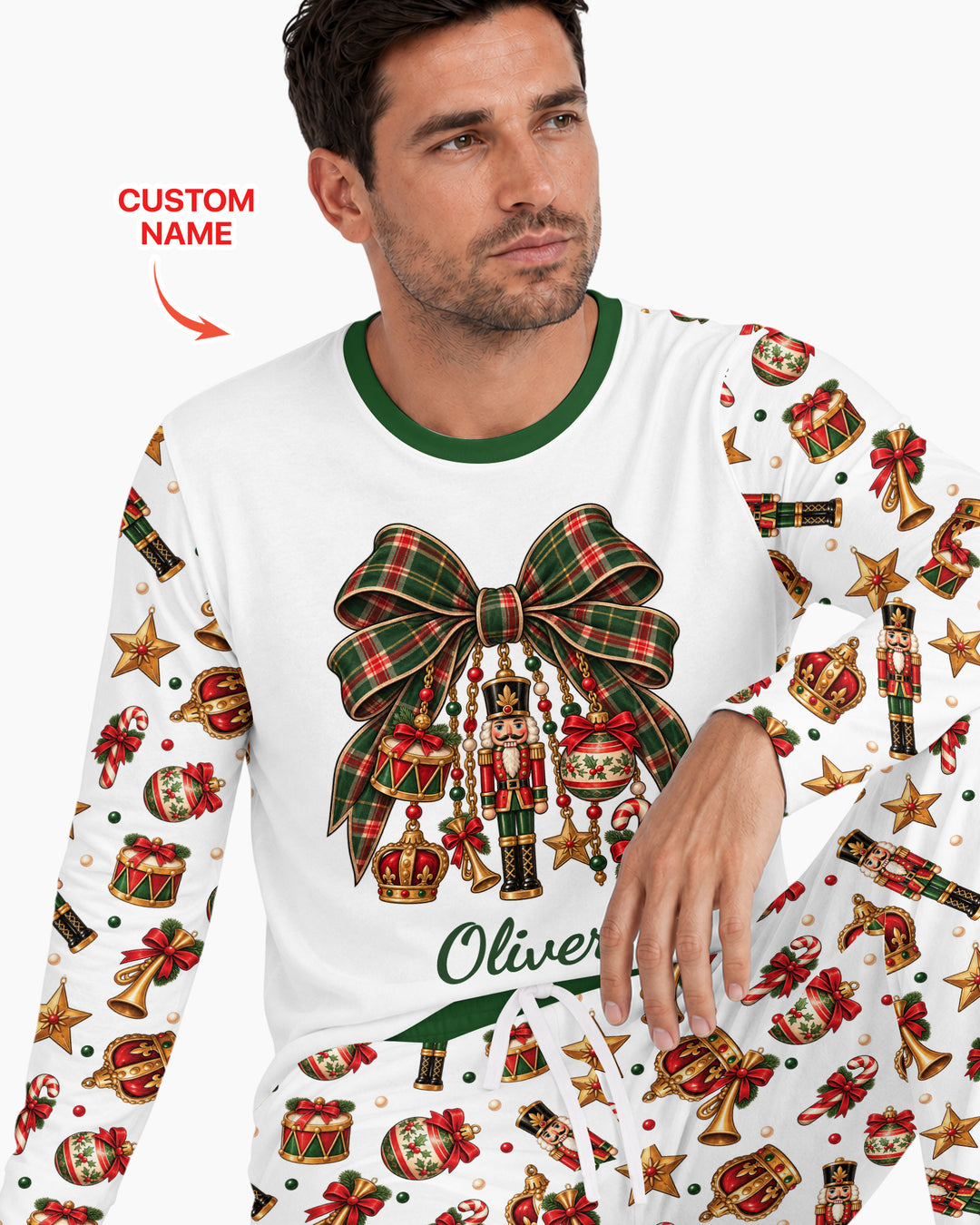 Custom Name Nutcracker The Bow Bamboo Men's Pajama Set
