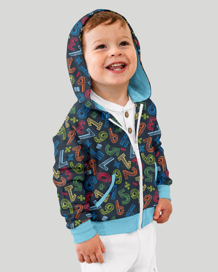 Sudadera con cremallera de bambú con el alfabeto hebreo