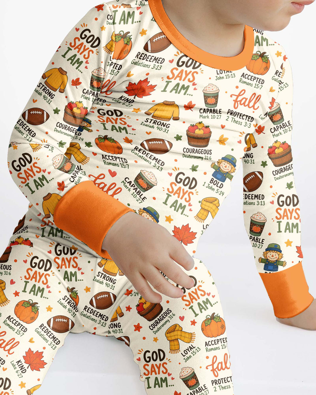 God says I am FALL Bamboo Two Piece Long Sleeve Pajama Set