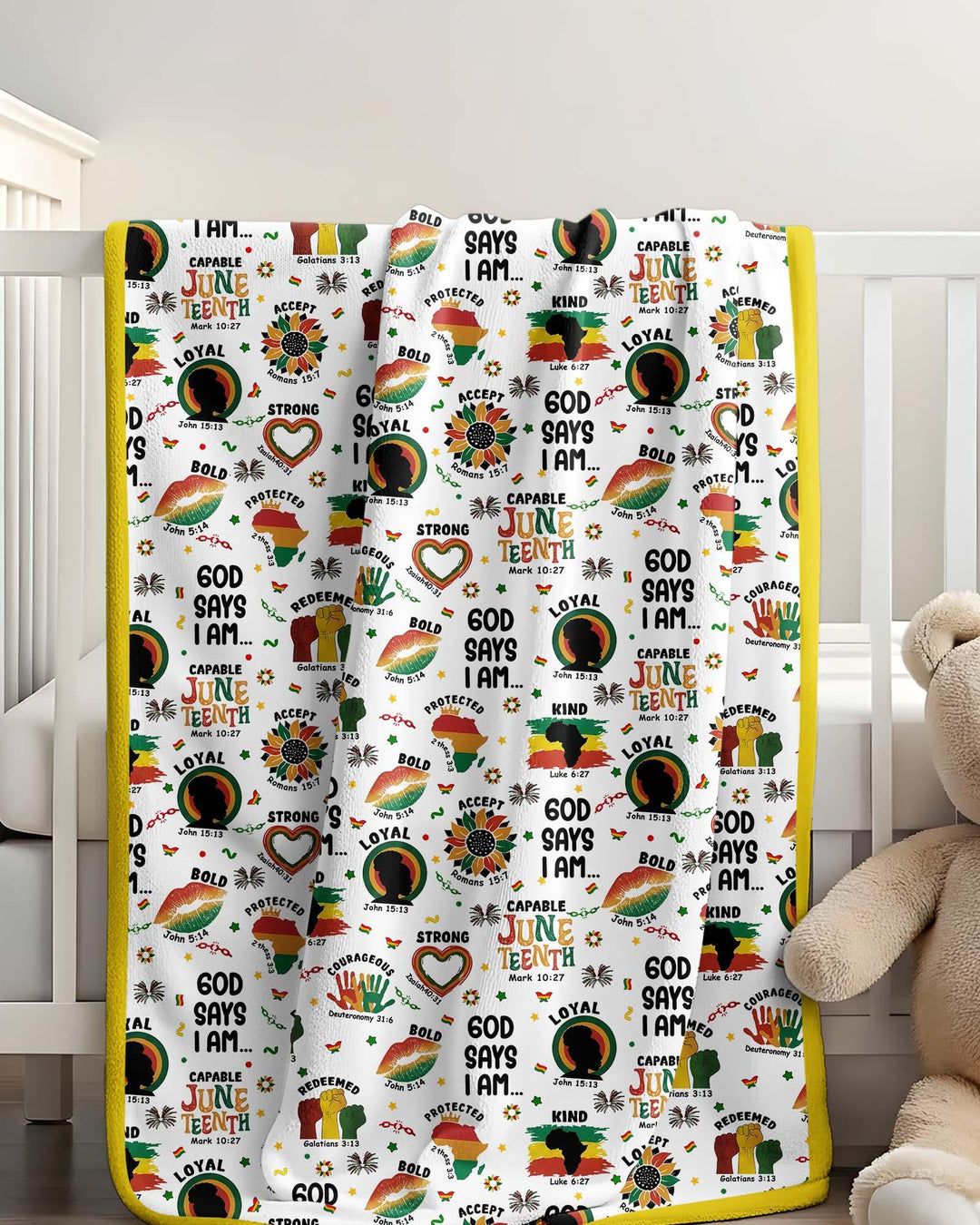 God Says I Am Juneteenth Bamboo Blanket