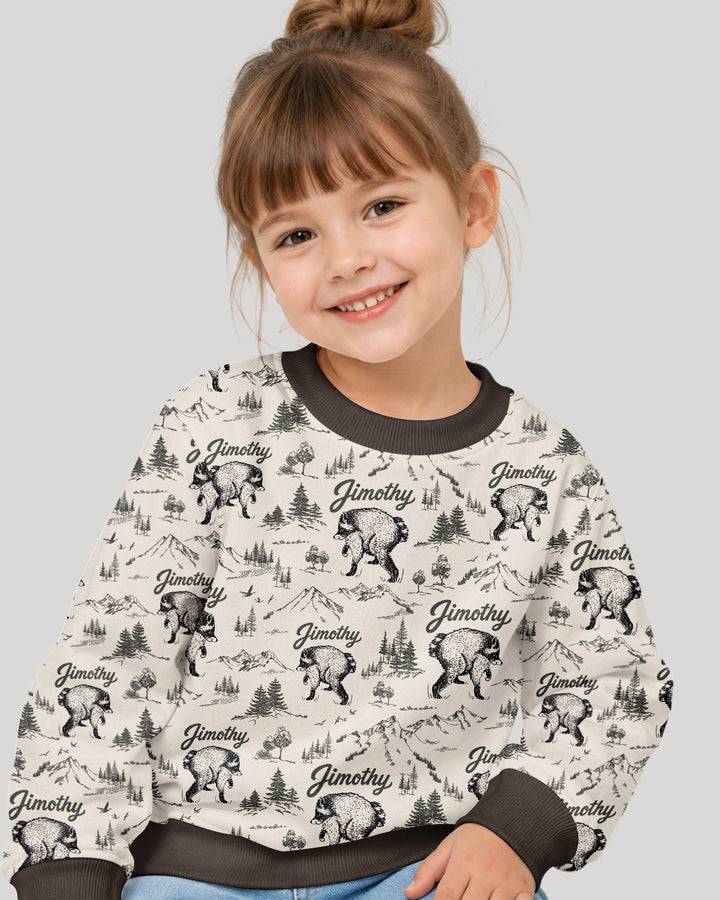 Vintage Jimothy Racoon Family Matching Bamboo Crewneck Sweatshirt