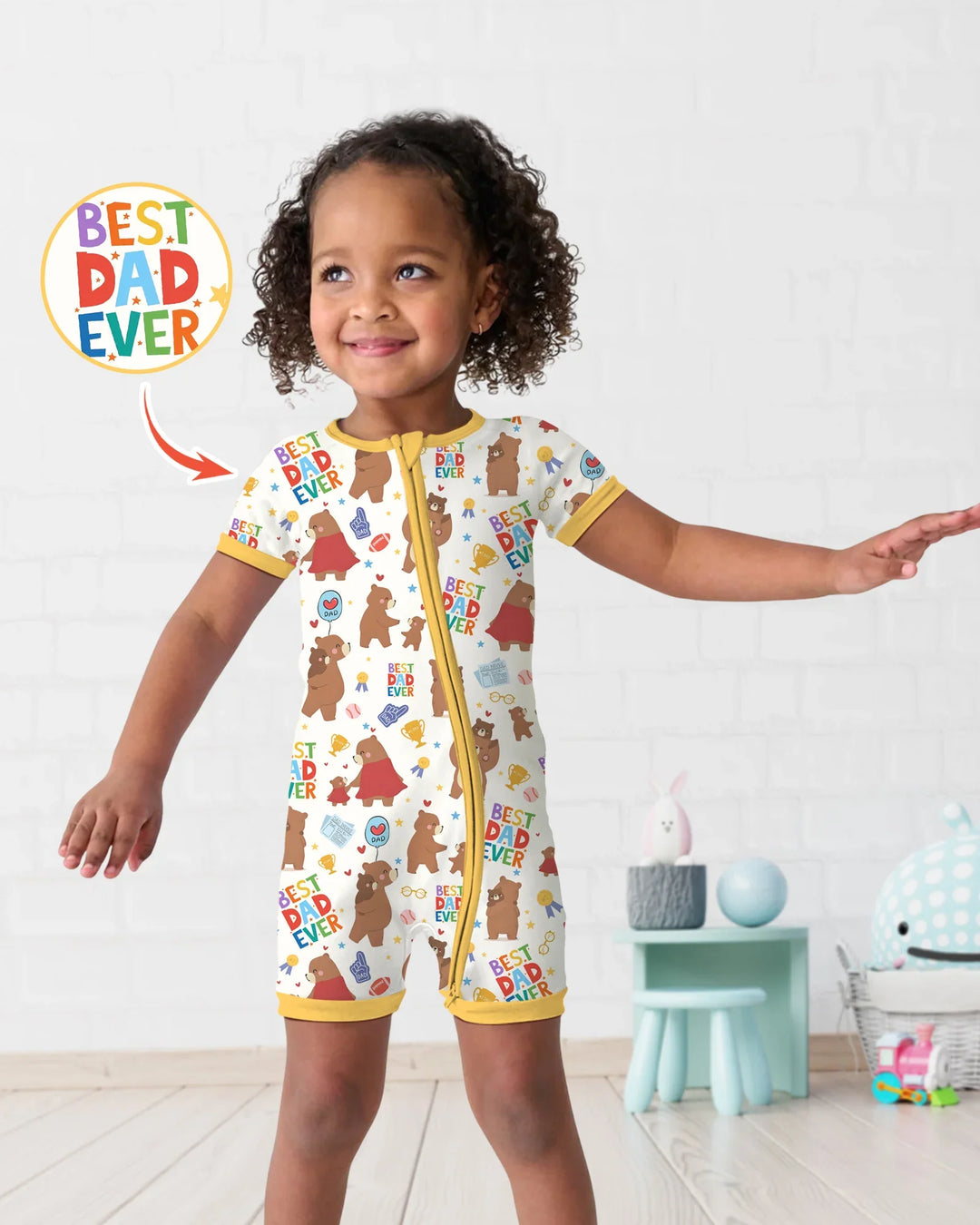 Best Daddy Bear Ever Family Matching Bamboo Shorty Zippy
