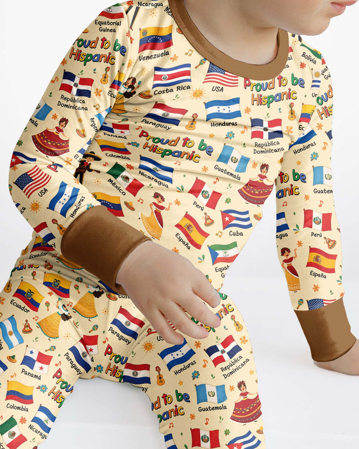 Zweiteiliges Langarm-Pyjama-Set mit Sommerfrüchten