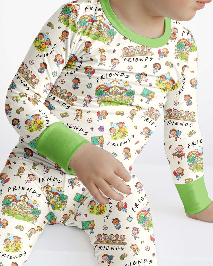 School Friends Forever Bamboo Two Piece Long Sleeve Pajama Set