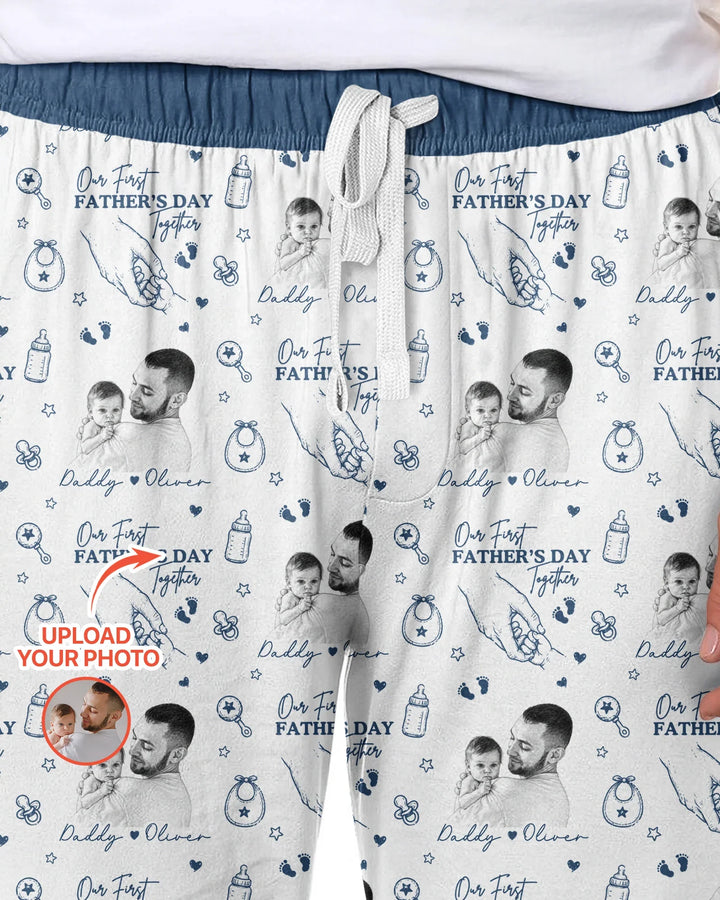 Custom Photo Our First Father's Day Together Bamboo Men's Pajama Set