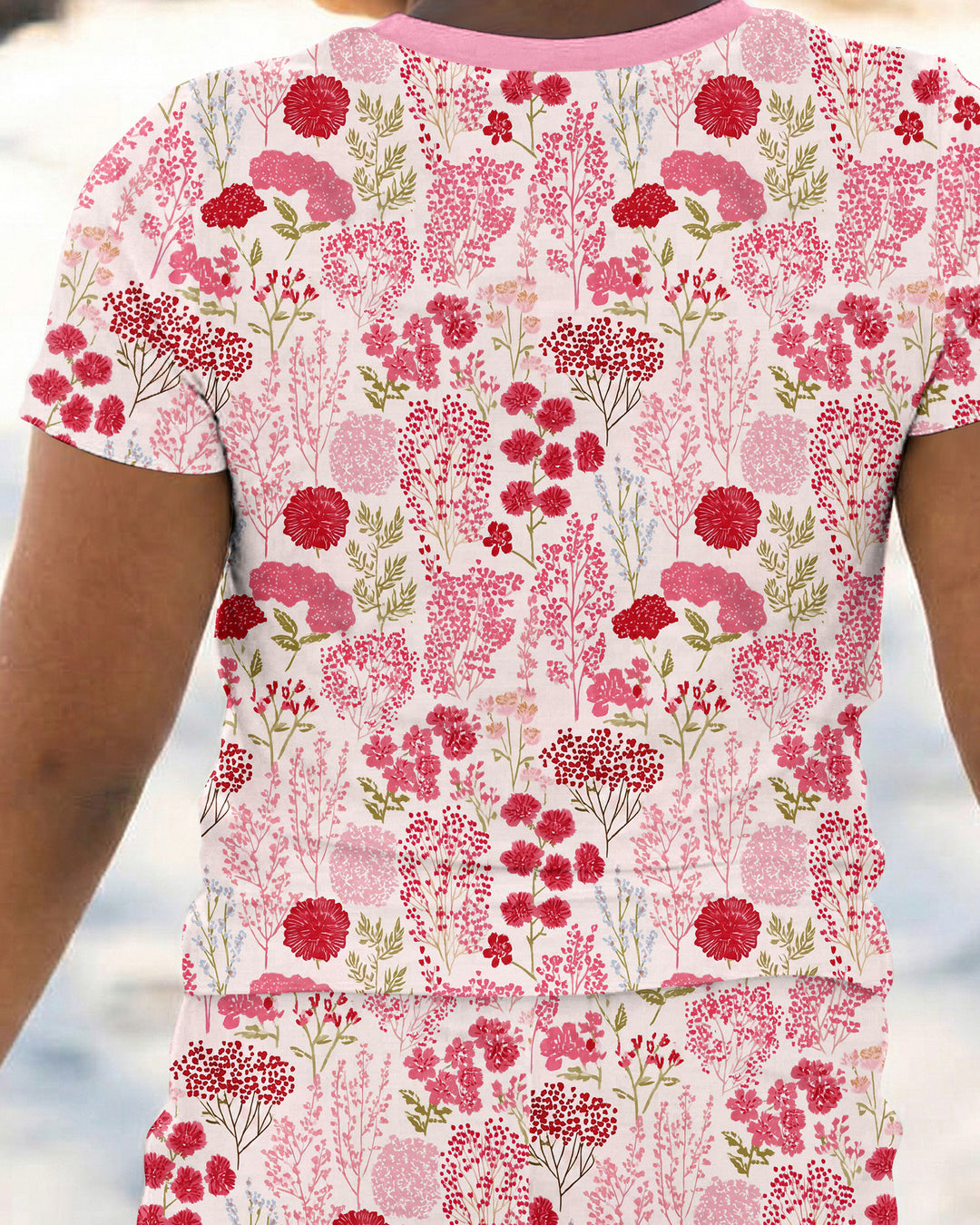 Blushing Wildflowers Bamboo Two Piece Short Sleeve Pajama Set