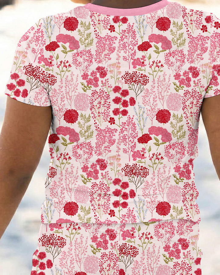 Blushing Wildflowers Bamboo Two Piece Short Sleeve Pajama Set