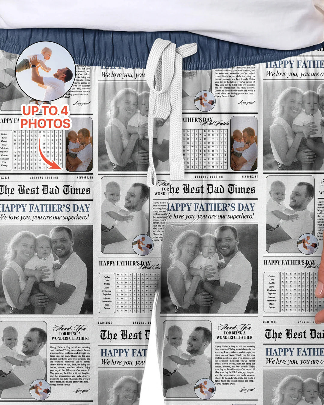 Custom Photo The Best Dad Times Bamboo Men's Pajama Set