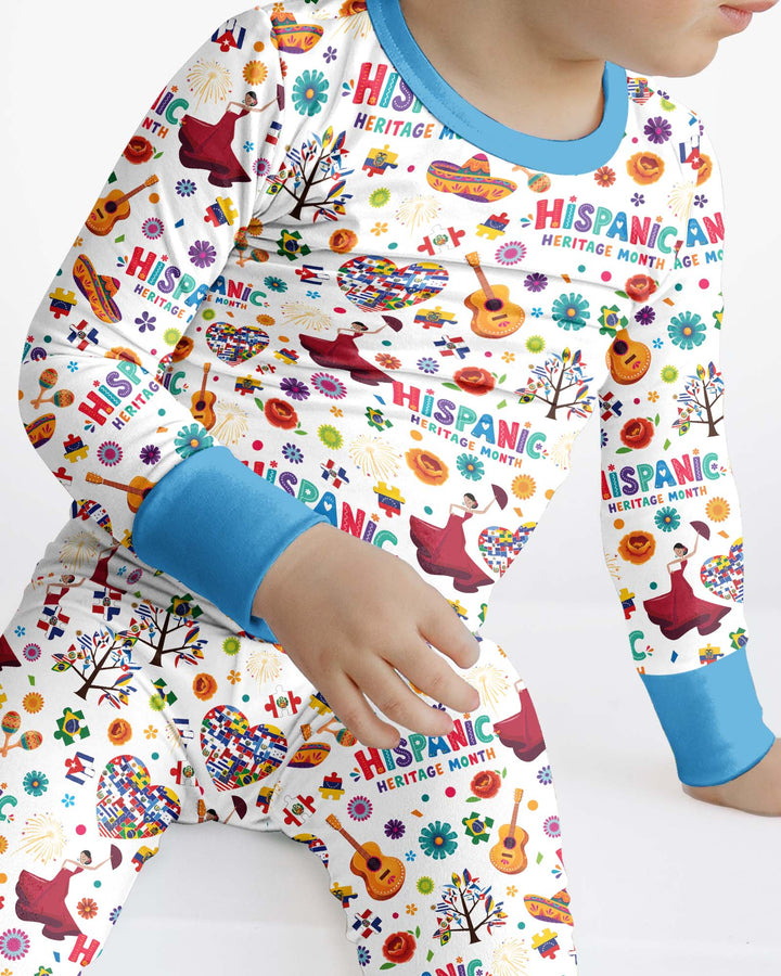Fiesta Hispanic Heritage Month Bamboo Two Piece Long Sleeve Pajama Set