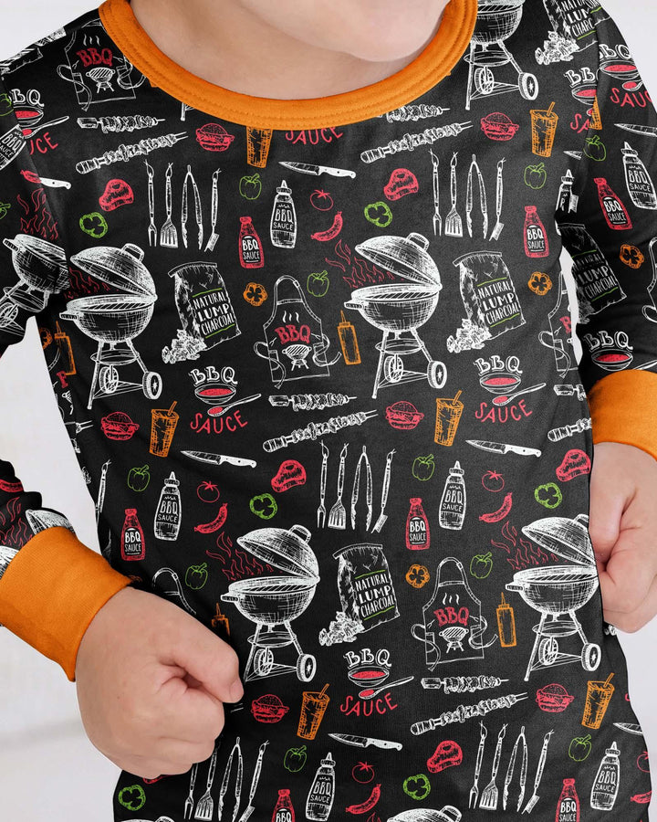 Backyard BBQ Party Family Matching Bamboo Two Piece Long Sleeve Pajama Set