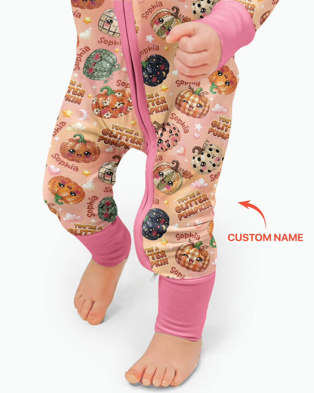 Custom Name You're A Glitter Pumpkin Bamboo Convertible Zippy