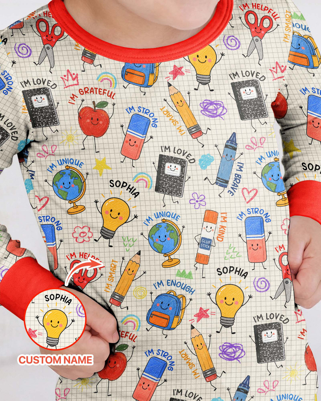 Zweiteiliges Langarm-Pyjama-Set mit Sommerfrüchten