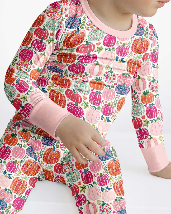 Pumpkin & Bloom Bamboo Two Piece Long Sleeve Pajama Set
