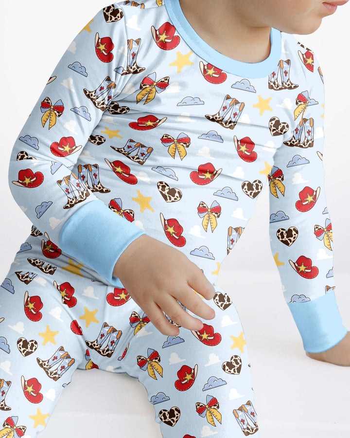 Cowboy Story Bamboo Two Piece Long Sleeve Pajama Set