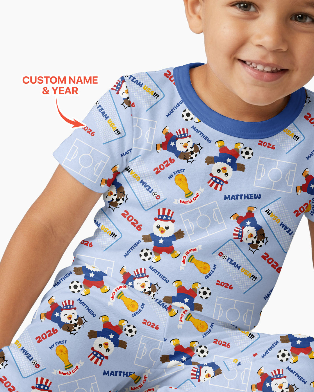 Conjunto de pijama de dos piezas de bambú de manga corta, plantilla personalizada